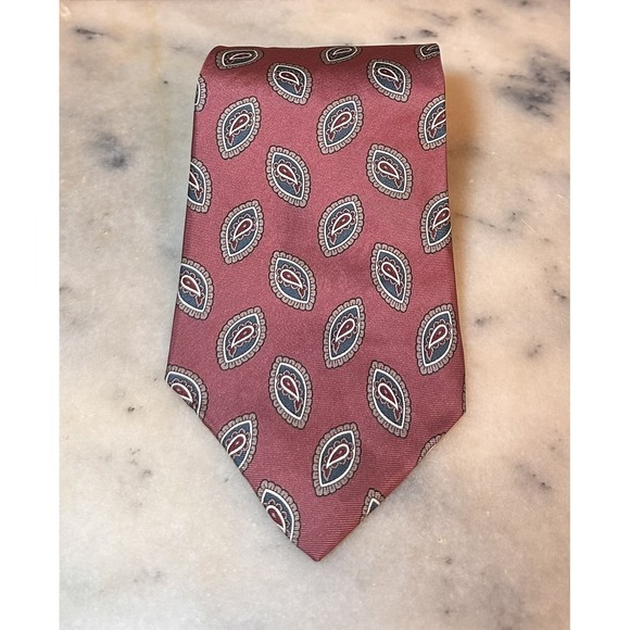 PURPLE PINK AND MAUVE PAISLEY SILK TIE